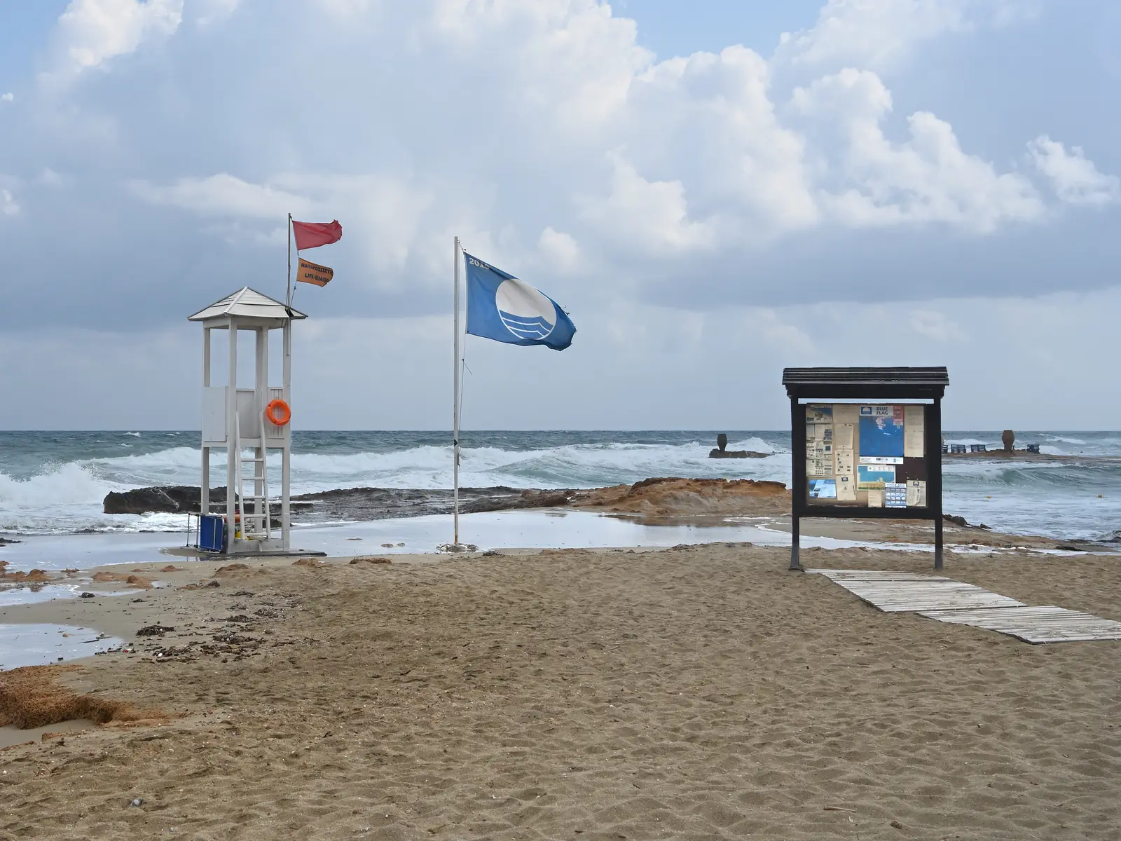 The long sandy beach at Malia